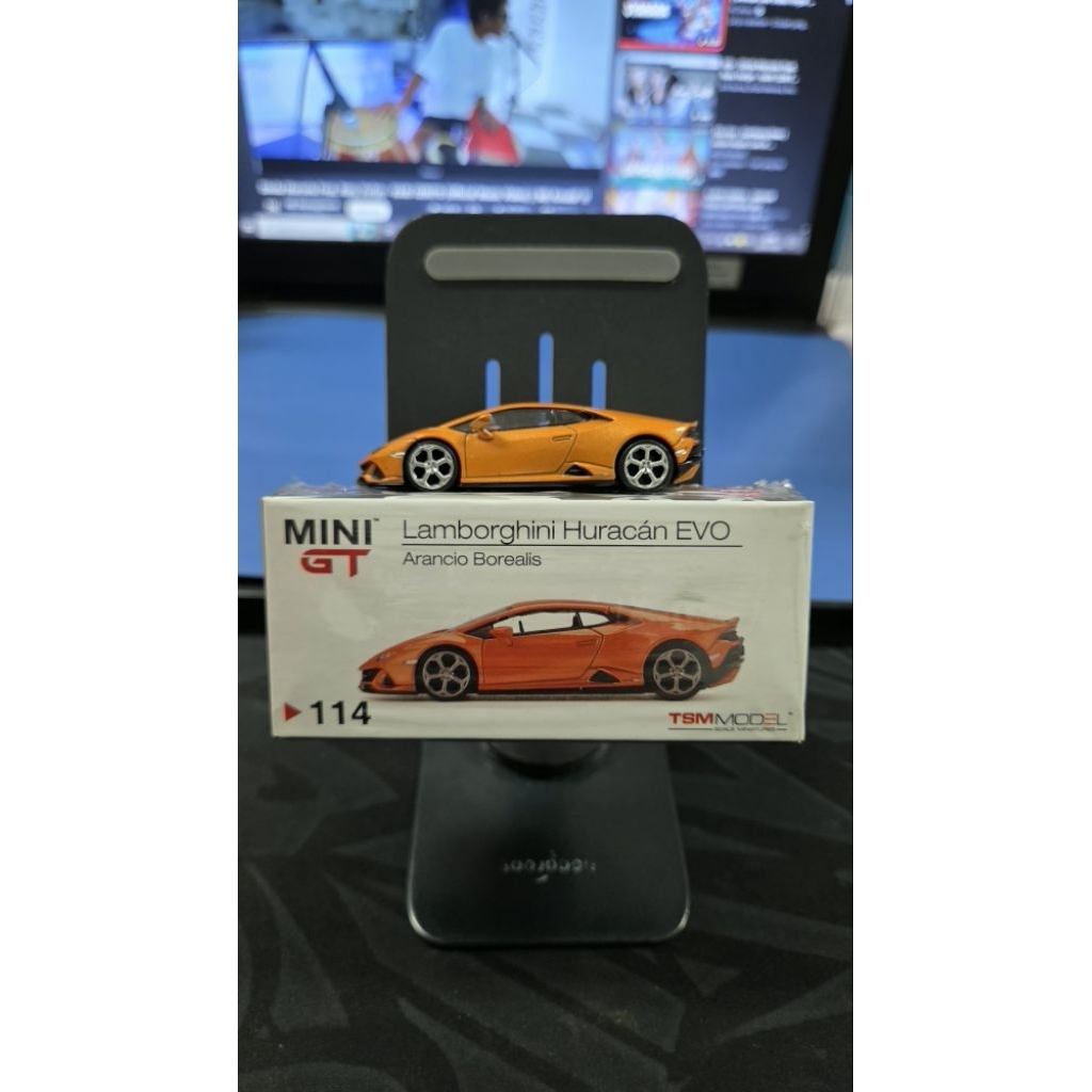 mini gt lamborghini huracan evo arancio borialis