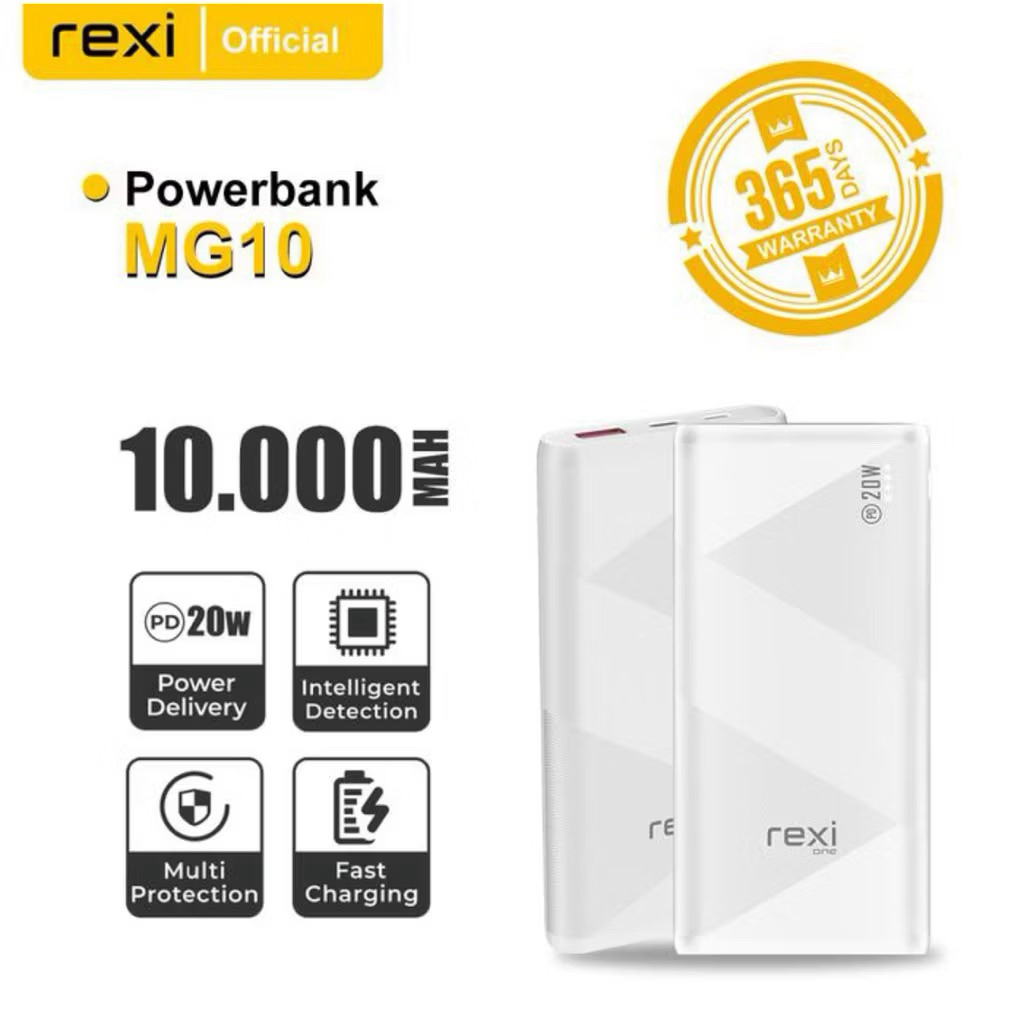 Rexi MG10 Powerbank 10.000Mah Power Delivery 20W Quick Charging