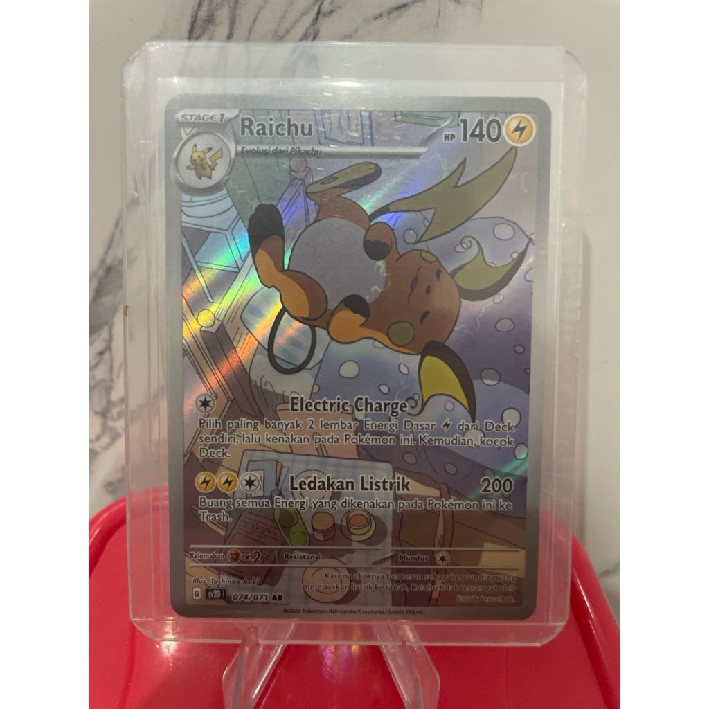 PIKEMON TCG Raichu AR G sv2D1 074/071 IDN ORIGINAL