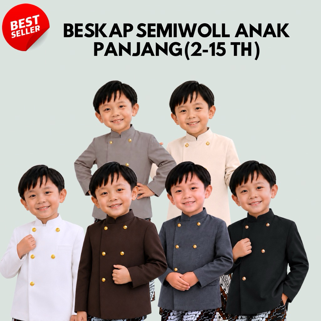BESKAP ANAK SEMIWOLL SETELAN ANAK BESKAP LAKI LAKI BESKAP PREMIUM LENGAN PANJANG