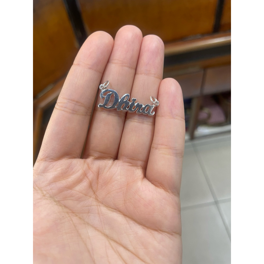 mainan kalung pendant custom nama perak murni