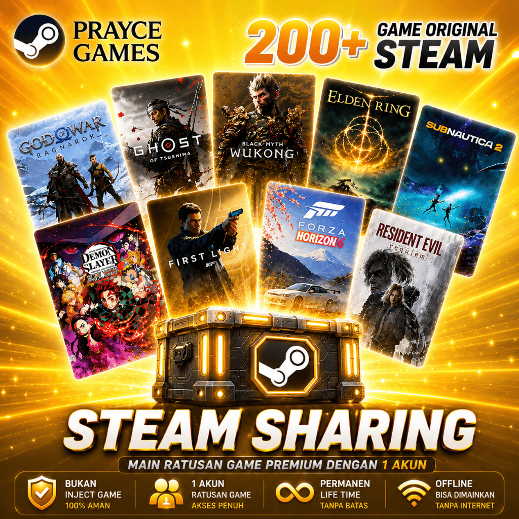 AKUN STEAM SHARING 200+ GAME ORIGINAL STEAM LIFETIME / GAME PC