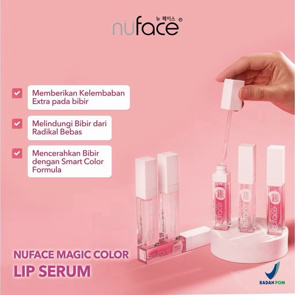 AMORA - NUFACE Magic Color Lip Serum - Serum Bibir Melembabkan Color Changing Technology