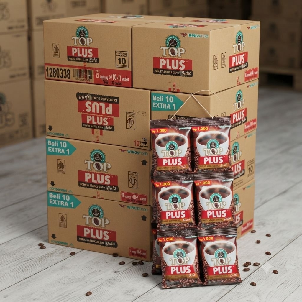 (TBS) 1Dus Kopi Instan Top Plus Gula 1 Dus 12 Renceng