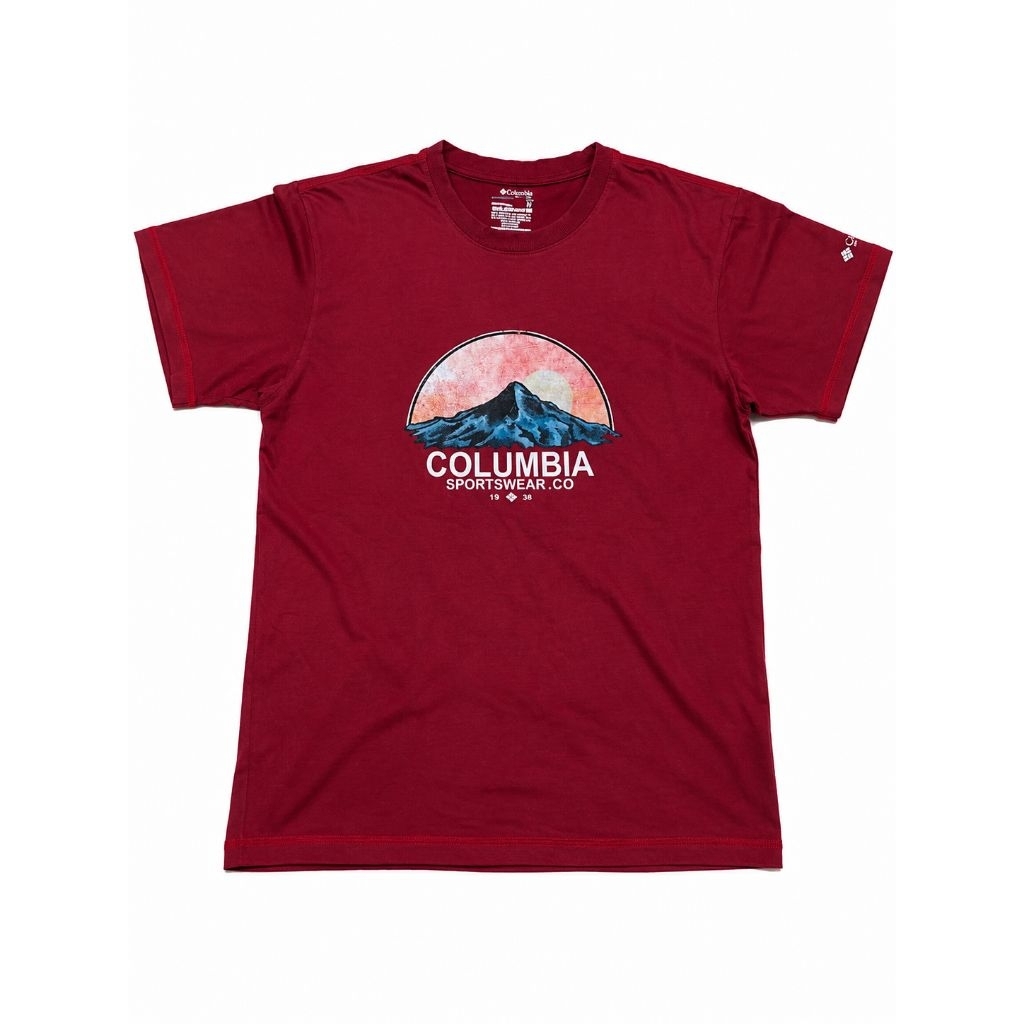 Columbia Sportswear Mountain Graphic T-Shirt Original Merah Size M Outdoor Hiking