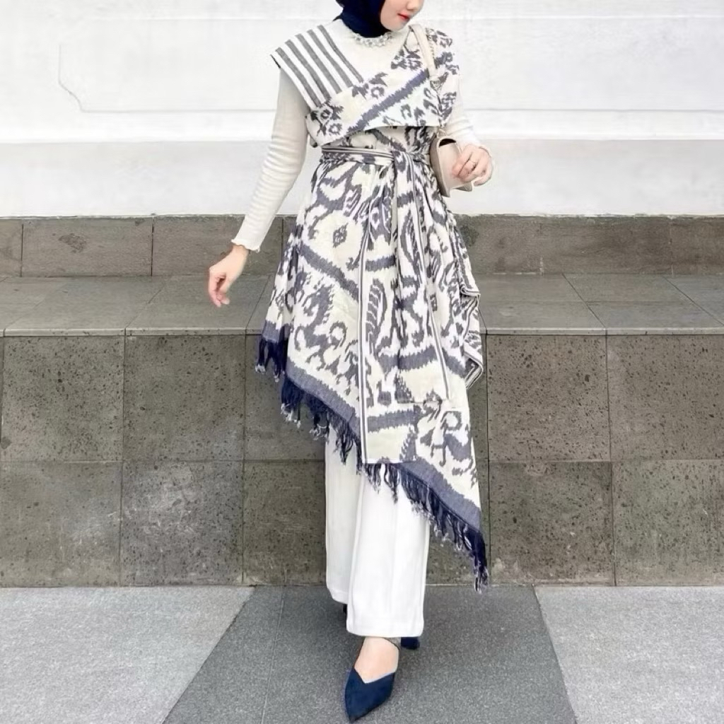OUTER WANITA TENUN JEPARA | LUARAN KAIN TENUN WANITA | OUTERWEAR TENUN JEPARA ETNIK | BAJU OUTER KAS