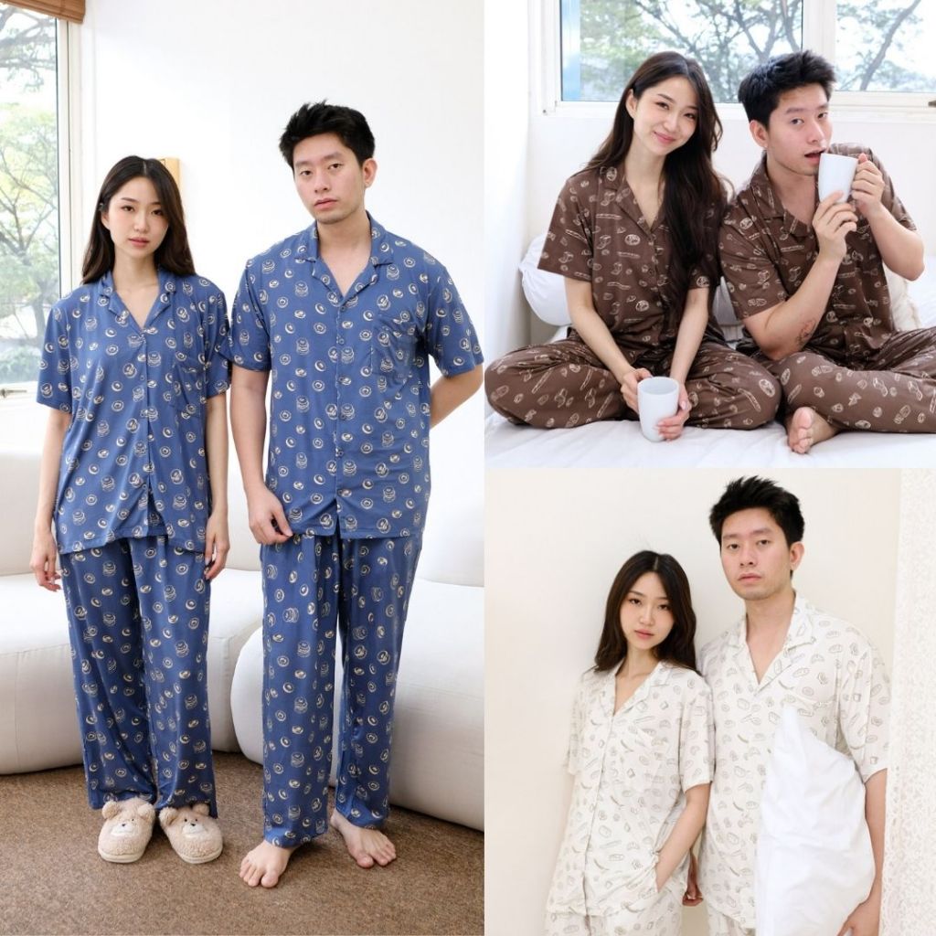 Cielyn | TENCEL™️Micromodal | Homie Breakfast | Piyama Couple Dewasa | Setelan Piyama