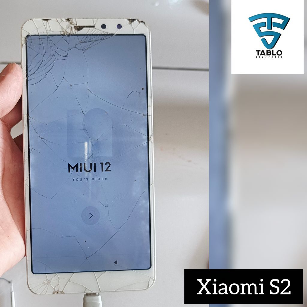 Lcd touchscreen frame xiaomi S2 retak parah bercak