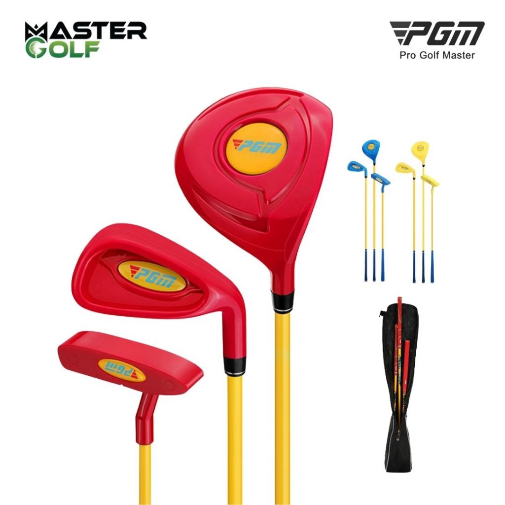 PGM Kids Golf Club Stik Golf Anak Plastik Set Driver Iron Putter + Tas