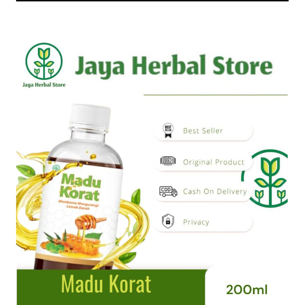 MADU KORAT - Madu Herbal Original 250gr | Madu Jati Belanda, Sambiloto, Temulawak & Black Garlic