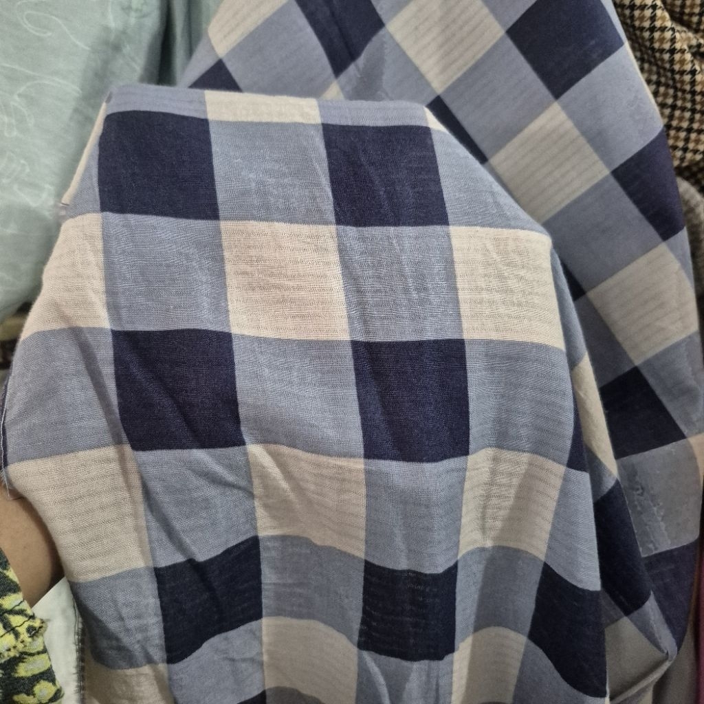 kain katun motif-kain katun paris motif kotak premium-kain katun original
