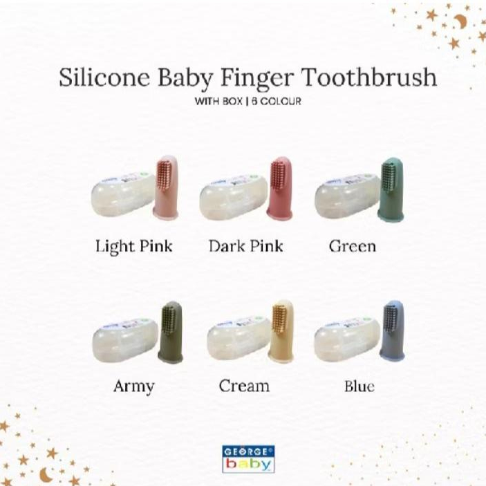 George Baby Silicone Baby Finger Toothbrush 6 Warna Dengan Kotak Pelindung/GEORGE BABY - Silicone Ba