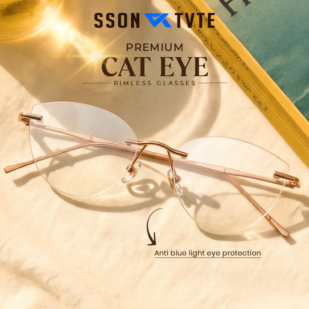 SSON TVTE Kacamata Photocromic Minus Bluecromic Anti Radiasi Blueray Kaca Mata Optik Wanita Pria Rim