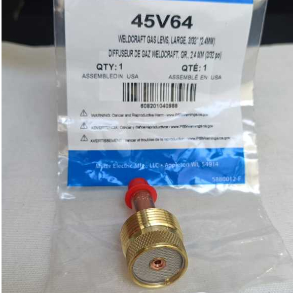 Gas Lens 45V64 Large Diameter Gas Lens WP26