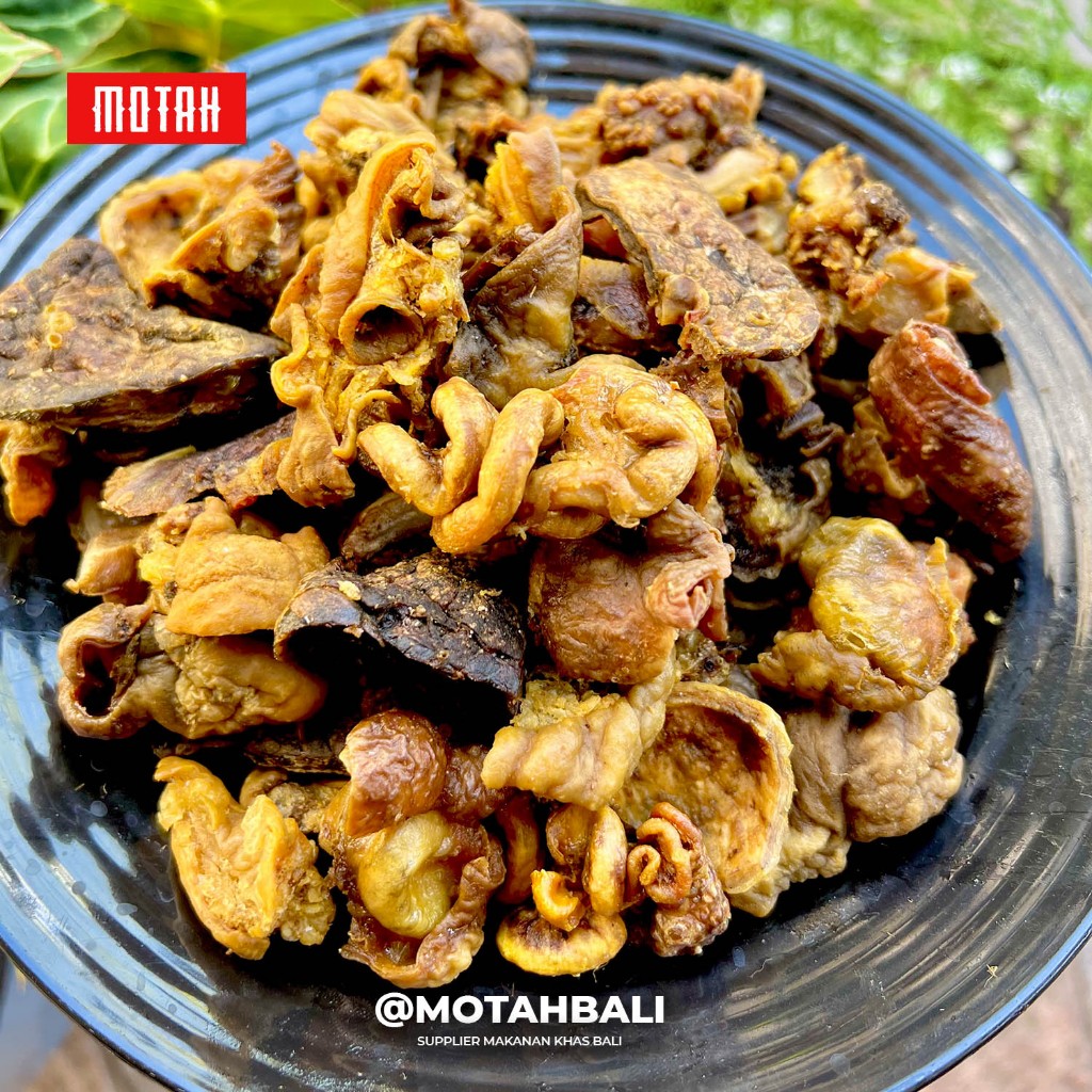 JEROAN BABI Goreng 100gr Setengah Matang / Usus Babi Merah Goreng / Remikan Goreng / Cemilan Babi Cr