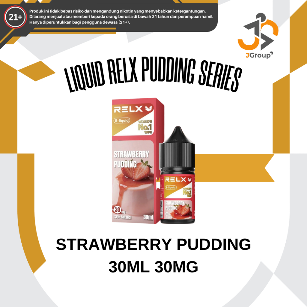 RELX STRAWBERRY PUDDING SALT NIC 30ML BY RELX | LIQUID RELX PUDDING SERIES