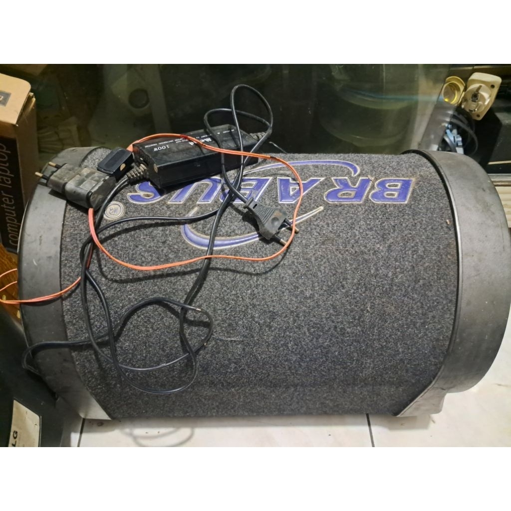 speaker aktif subwoofer BRABUS, bluetooth receiver plus kabel, adaptor