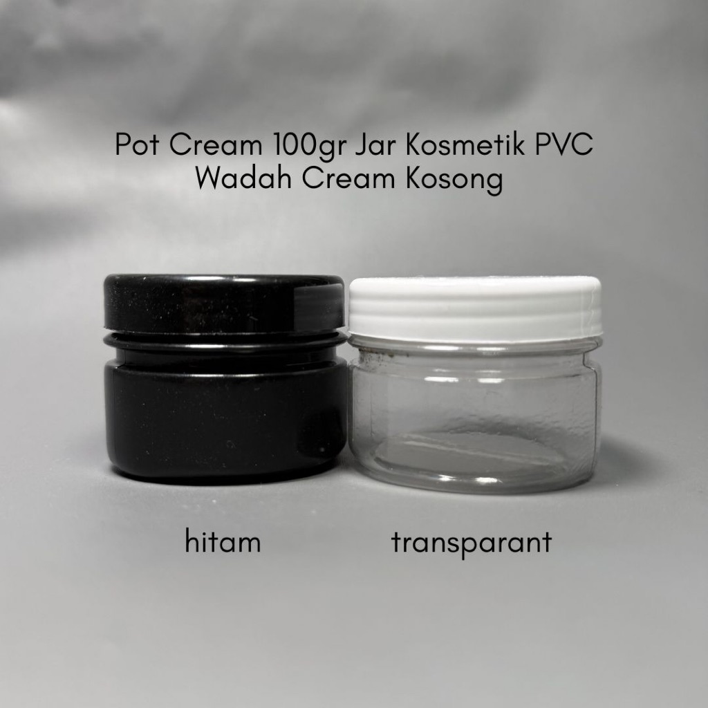 Pot Cream 100gr Jar Kosmetik PVC Wadah Cream Kosong Tutup Ulir Bulat