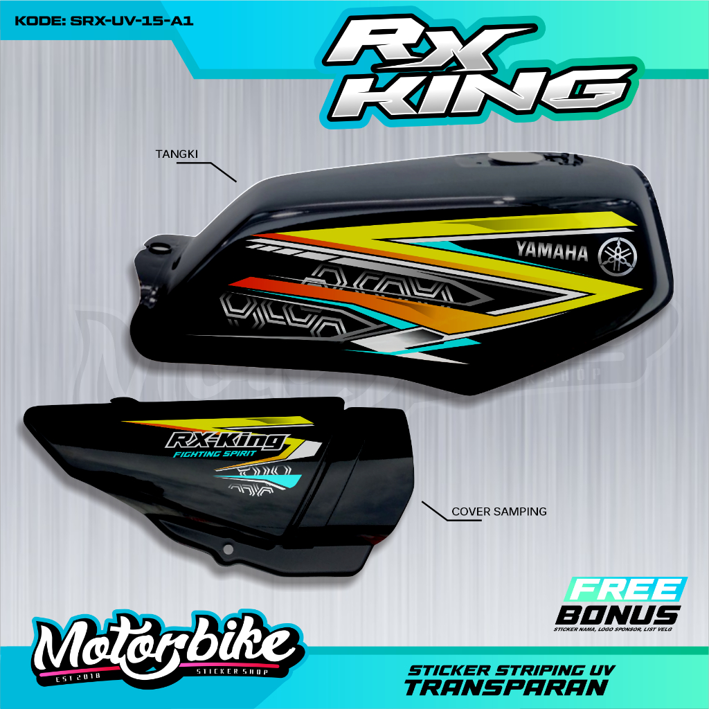 Sticker Striping RX King Motif Sport Line - Striping Aksesoris Motor RX King Variasi Tangki Cover Sa