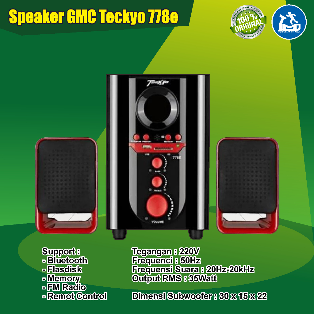 Speaker Teckyo 778E Speaker Bluetooth GMC Super Big Bass Active Speaker Teckyo 778