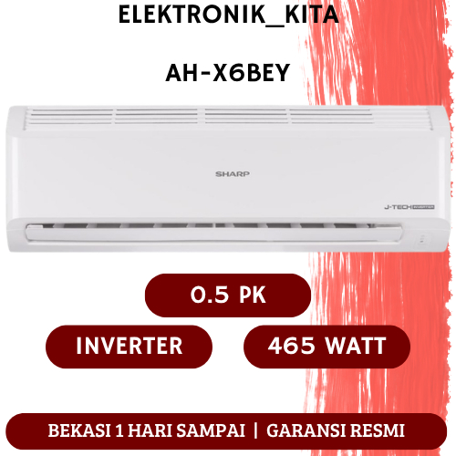 SHARP AC 0.5 PK INVERTER AH-X6BEY AH-X 6 BEY AHX6BEY UNIT ONLY GARANSI RESMI BEKASI