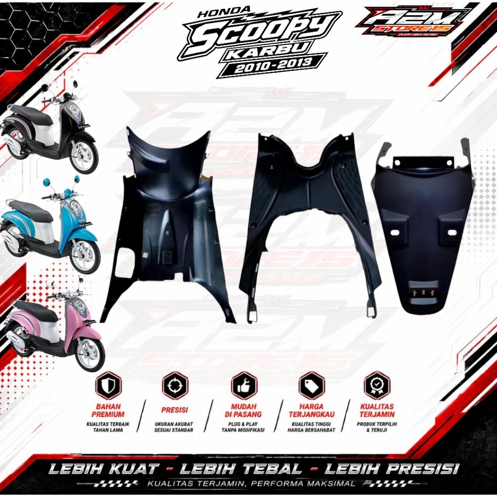 AZM - Body Motor Honda Scoopy Karbu 2010 - 2013 PNP BODY KASAR HONDA SCOOPY LAMA 2010 2011 2012 2013