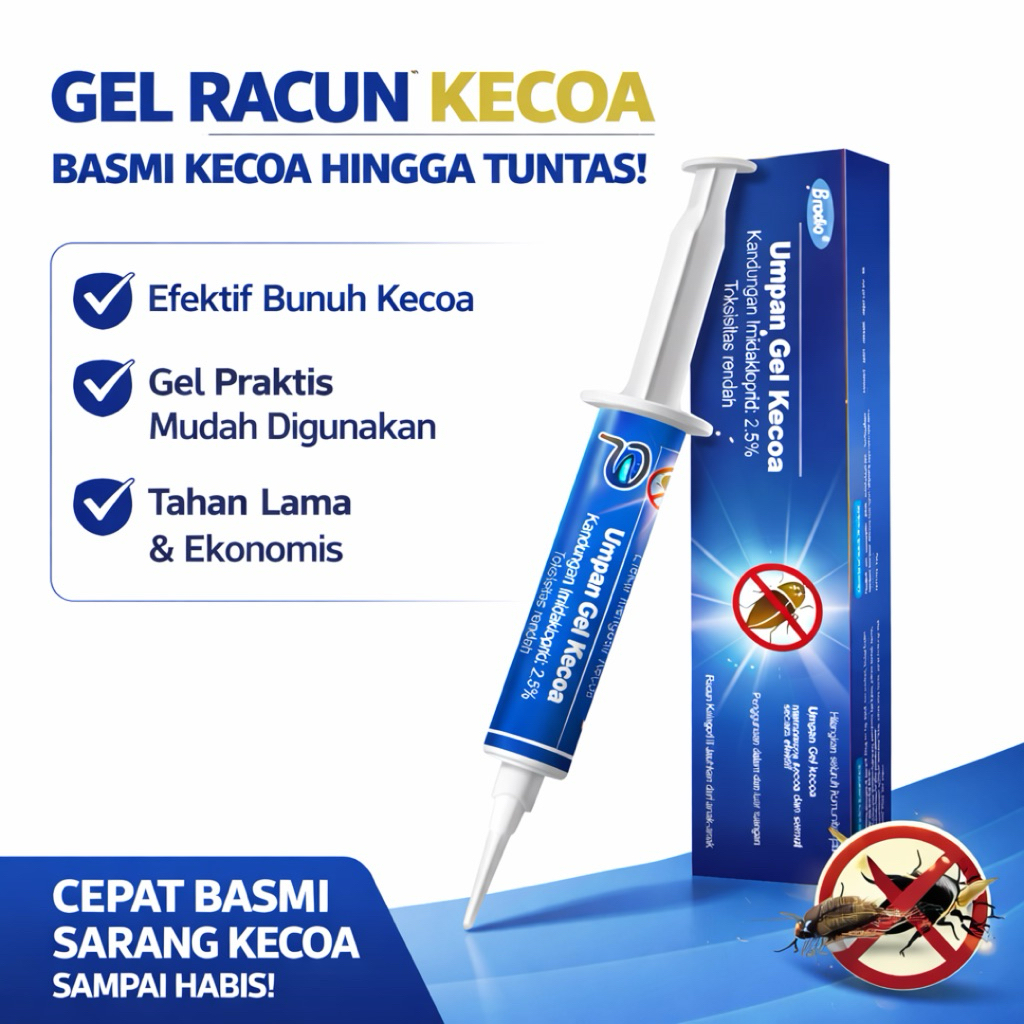 Gel Racun Kecoa Ampuh – Umpan Gel Pembasmi Kecoa Cepat, Efektif & Tahan Lama - Gel Pembasmi Kecoa - 