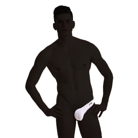JQK Men Thong CD Celana Dalam Pria Half Side Thong Pria Putih JQ330W