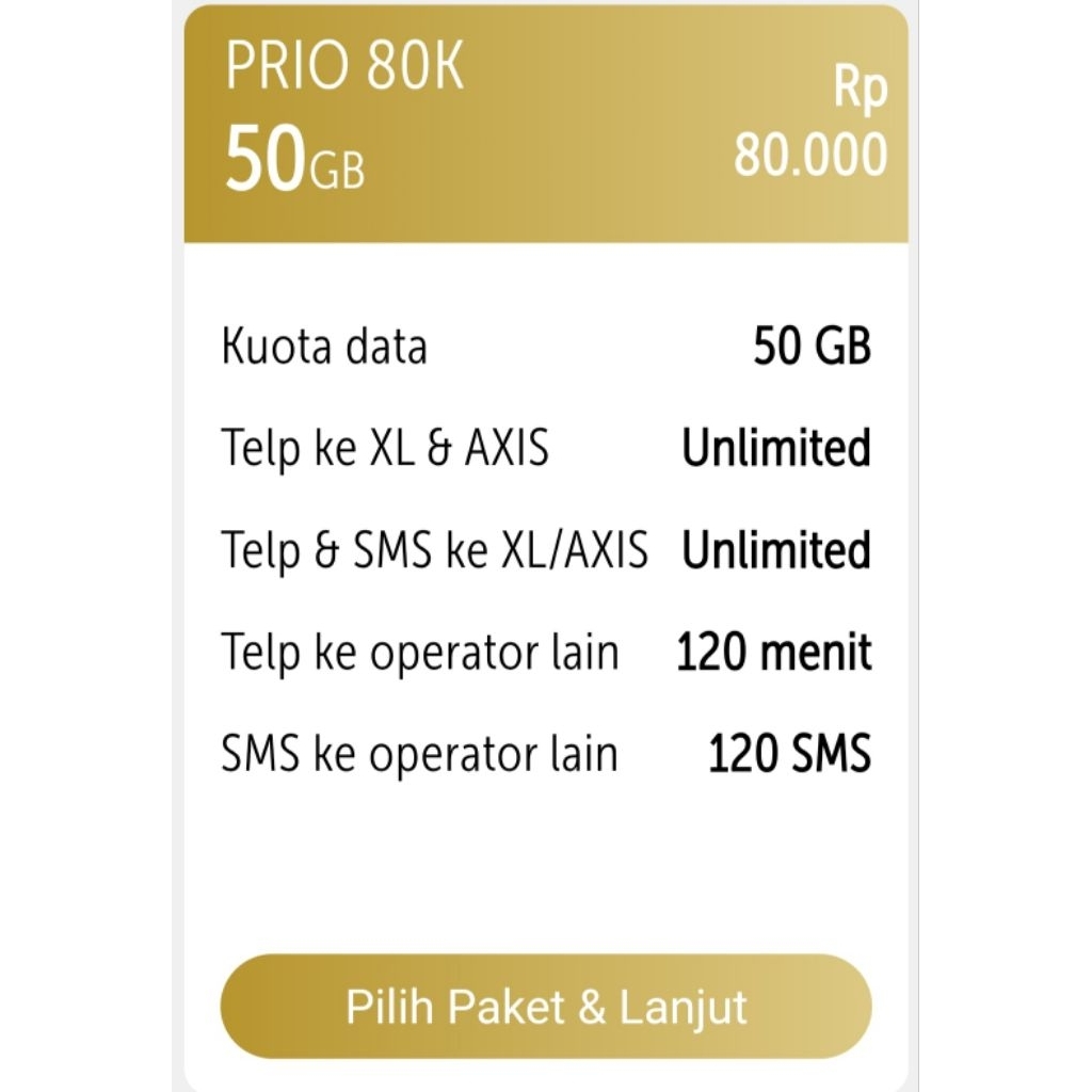XL Prioritas 50Gb