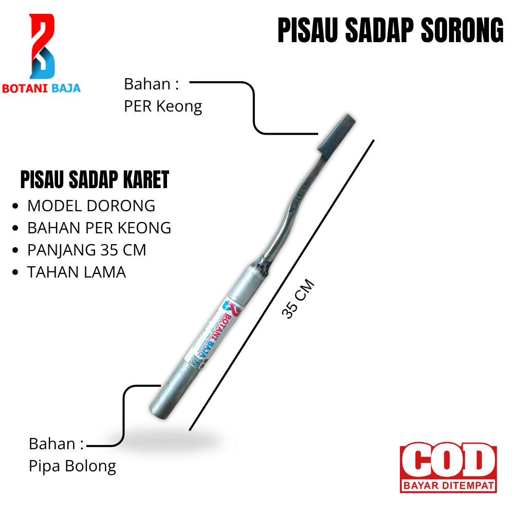 Pisau Sadap karet Sorong / Dorong | Pisau Sadap Dorong bahan Spring Steel A1