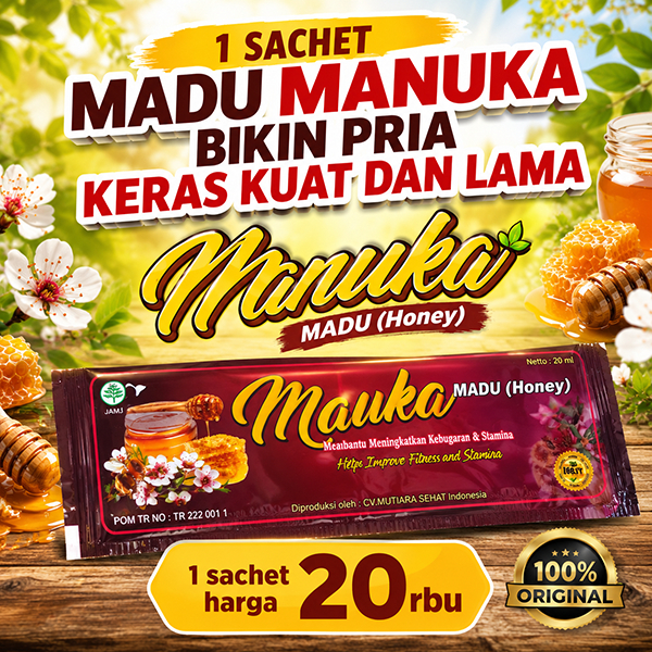Madu Pria Kuat Keras Dan Lama Madu Manuka 1 Sachet Origina;