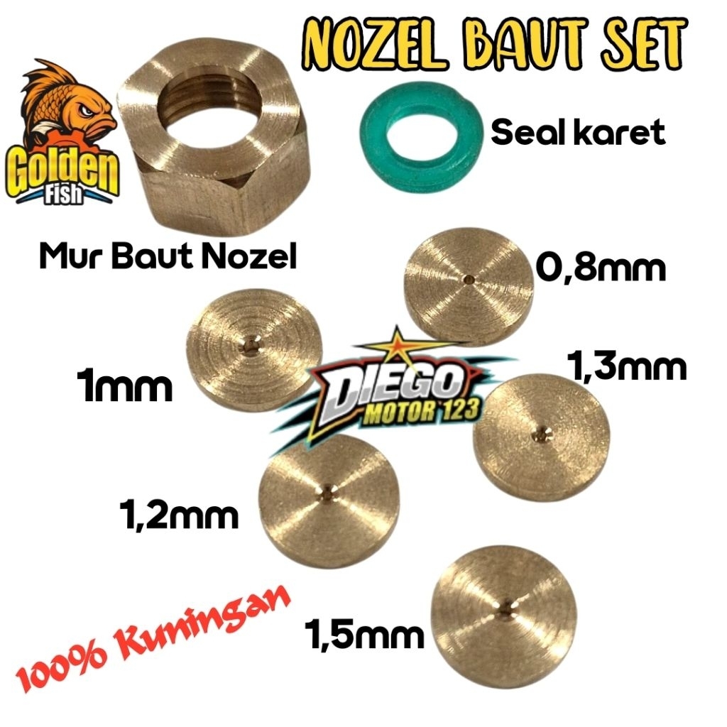 GOLDEN FISH TU26 Nozel Semprot Model Baut Kuningan Custom Ala Ala Thailand 2tak 4tak