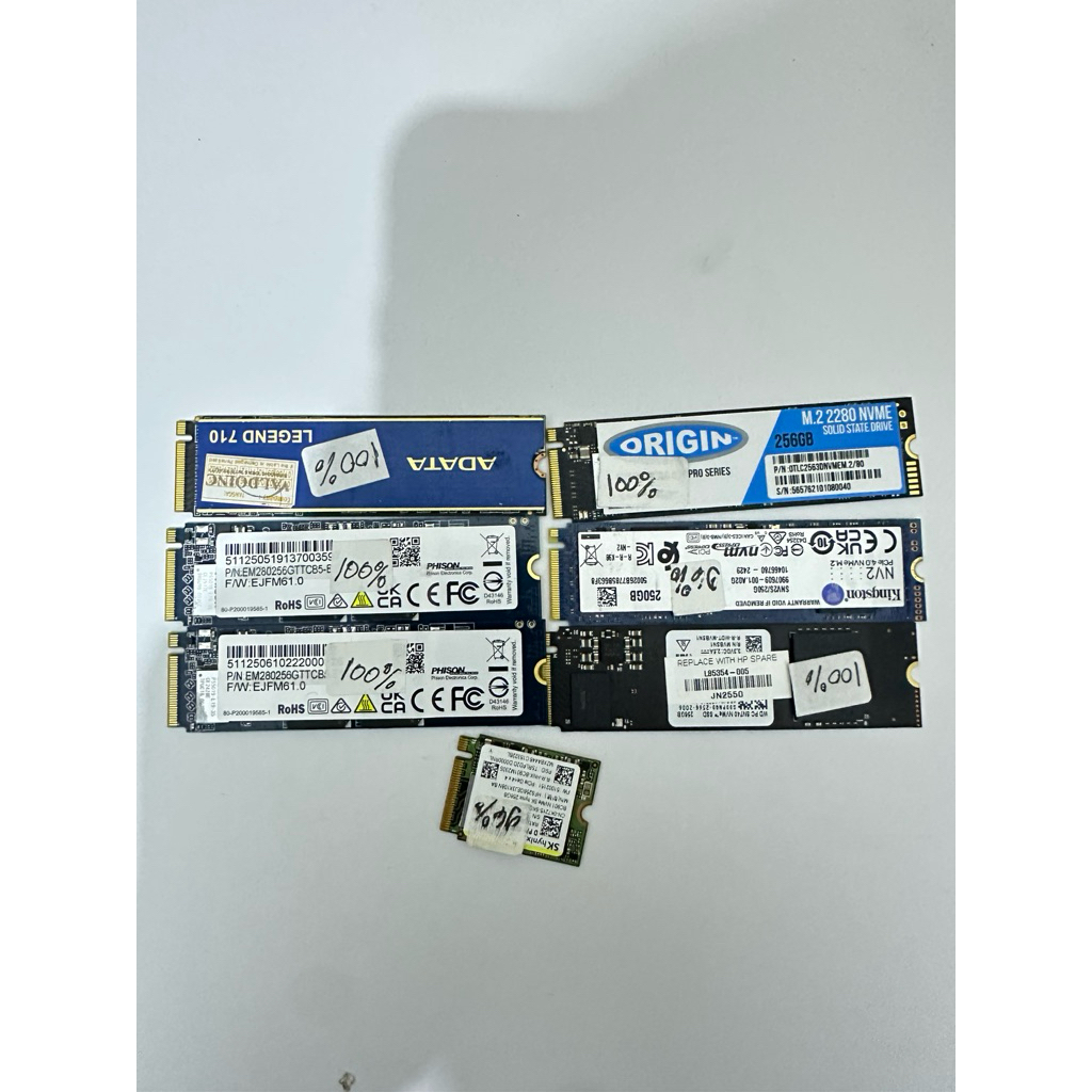 SSD NVMe m.2 256GB Original Copotan Laptop Bekas Berkualitas Sentinel 90%up merek random
