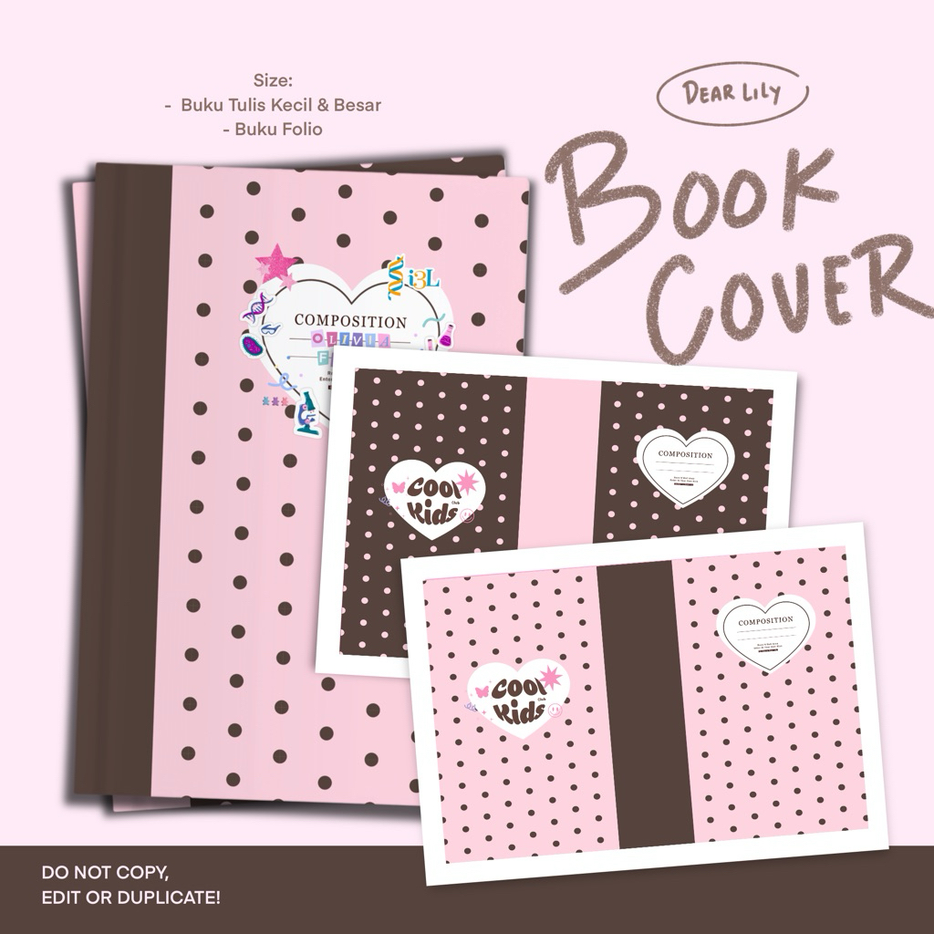 Dear Lily - Sampul Buku Sekolah Polkadot Estetik Ukuran Sidu Campuss Big boss A5 B5 Buku Tulis Kecil