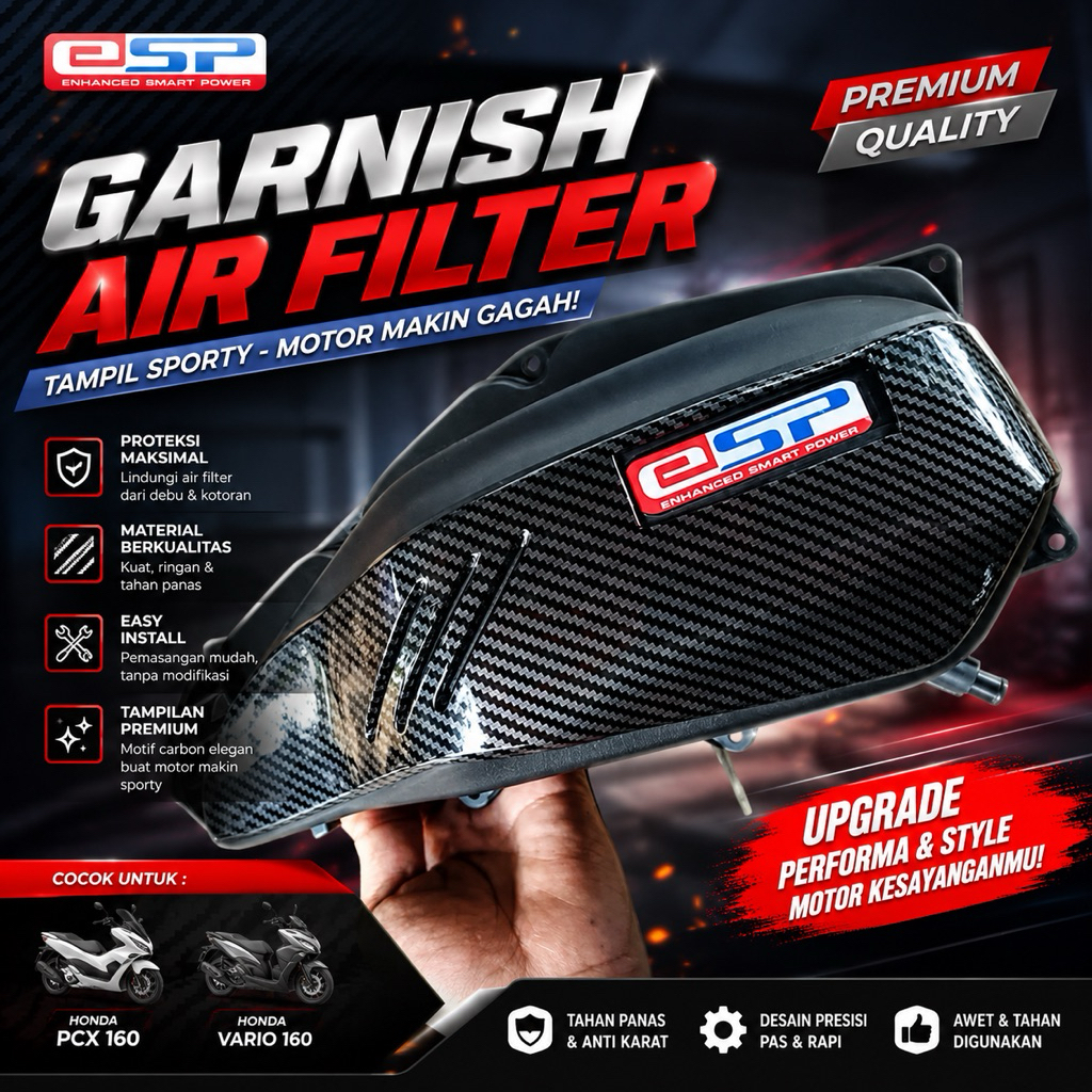 garnish Vario / tutup filter Vario carbon / garnish tutup filter Vario