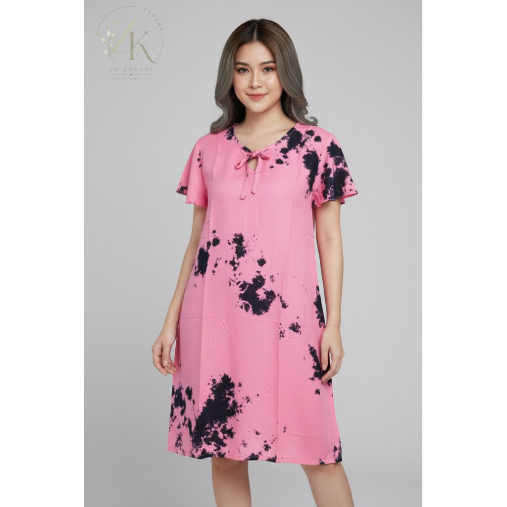 Dress Vina Rayon Tie Dye / Home Dress Vina / Daster Vina Rayon Tie Dye Bali / Daster Tie Dye Bali
