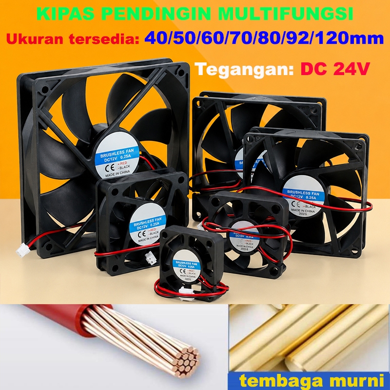 kipas pendingin 24V premium komputer audio mobil motor elektronika lainnya universal 12cm 9.2cm 8cm 