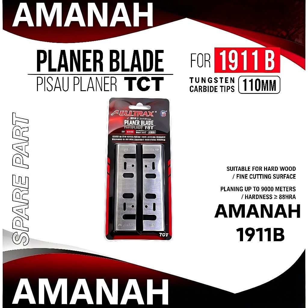 BULL TCT planer blade mata pasah serut kayu MAKITA 1911B panjang 110mm