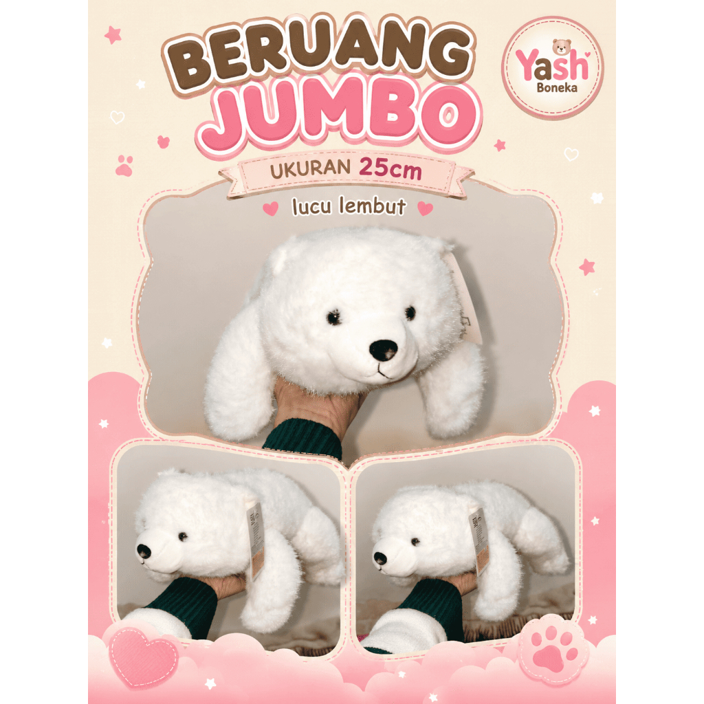 Boneka Capit OhSOme Beruang Kutub Jumbo
