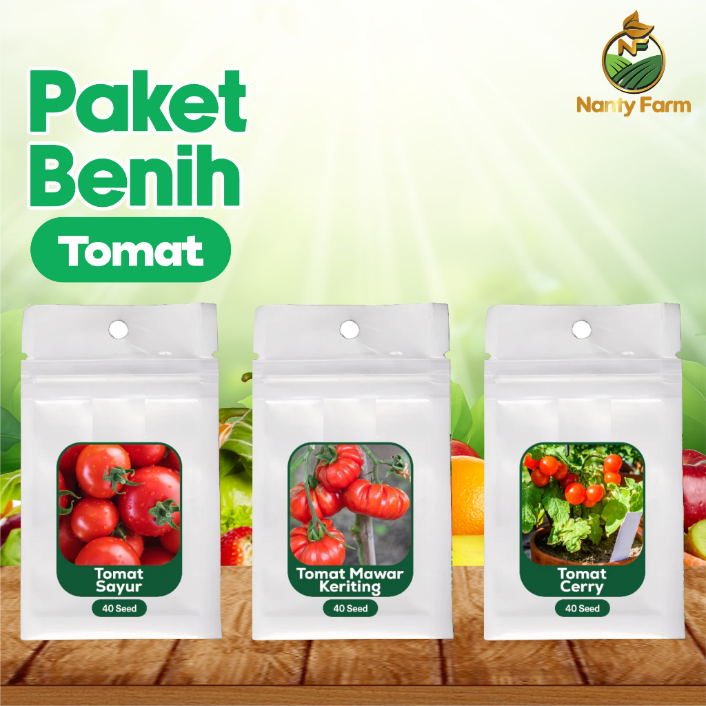 Paket Benih Tomat -Tomatan Benih Tomat Sayur Tomat Cerry Tomat Keriting