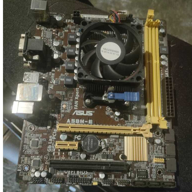paket mobo asus fm2 + amd a4 5300 plus fan normal