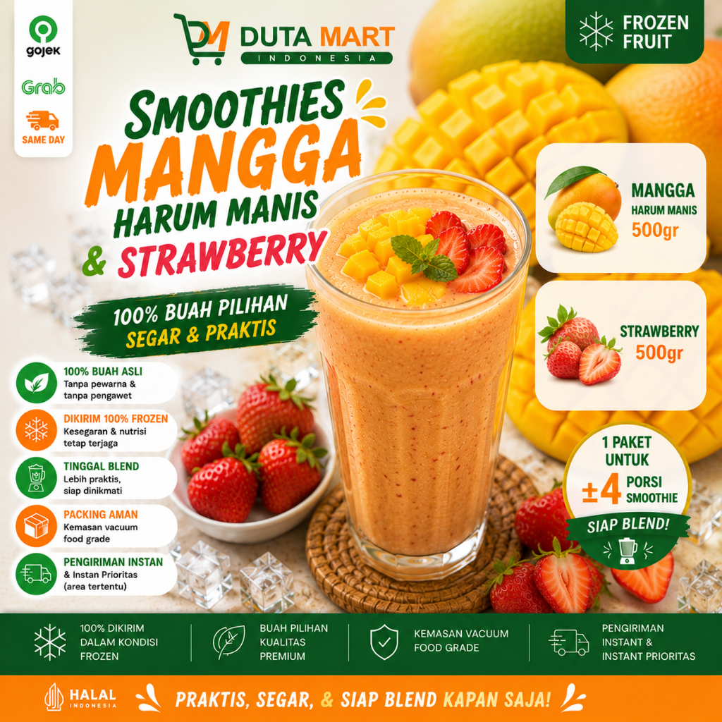 Smoothies Mangga Strawberry 4 Porsi | Duta Mart Indonesia