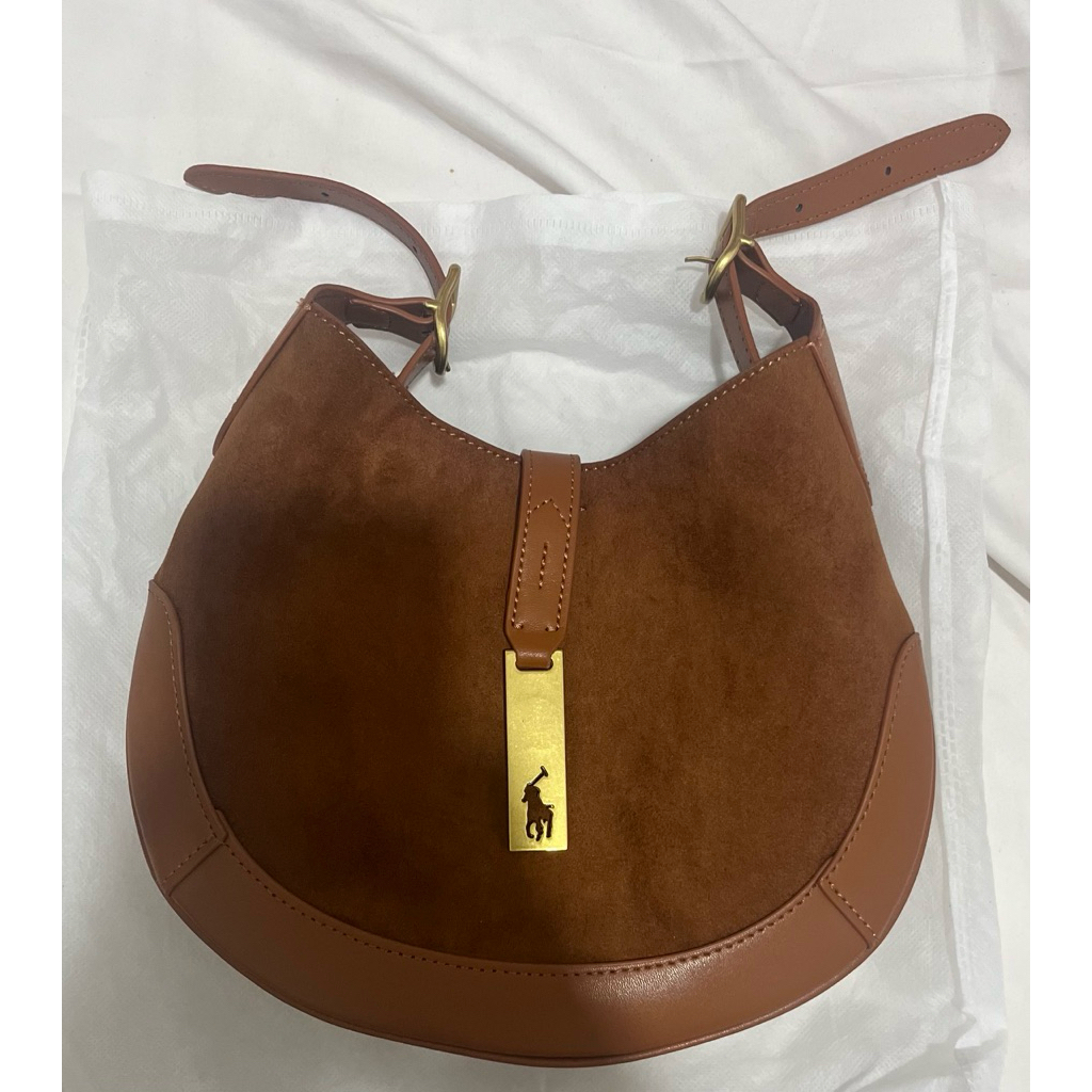 POLO Ralph L suede Coklat