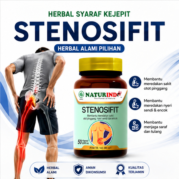 STENOSIFIT Naturindo Herbal Saraf Kejepit Nyeri Sakit Pinggang HNP Sciatica LBP Kesemutan Pegal Linu