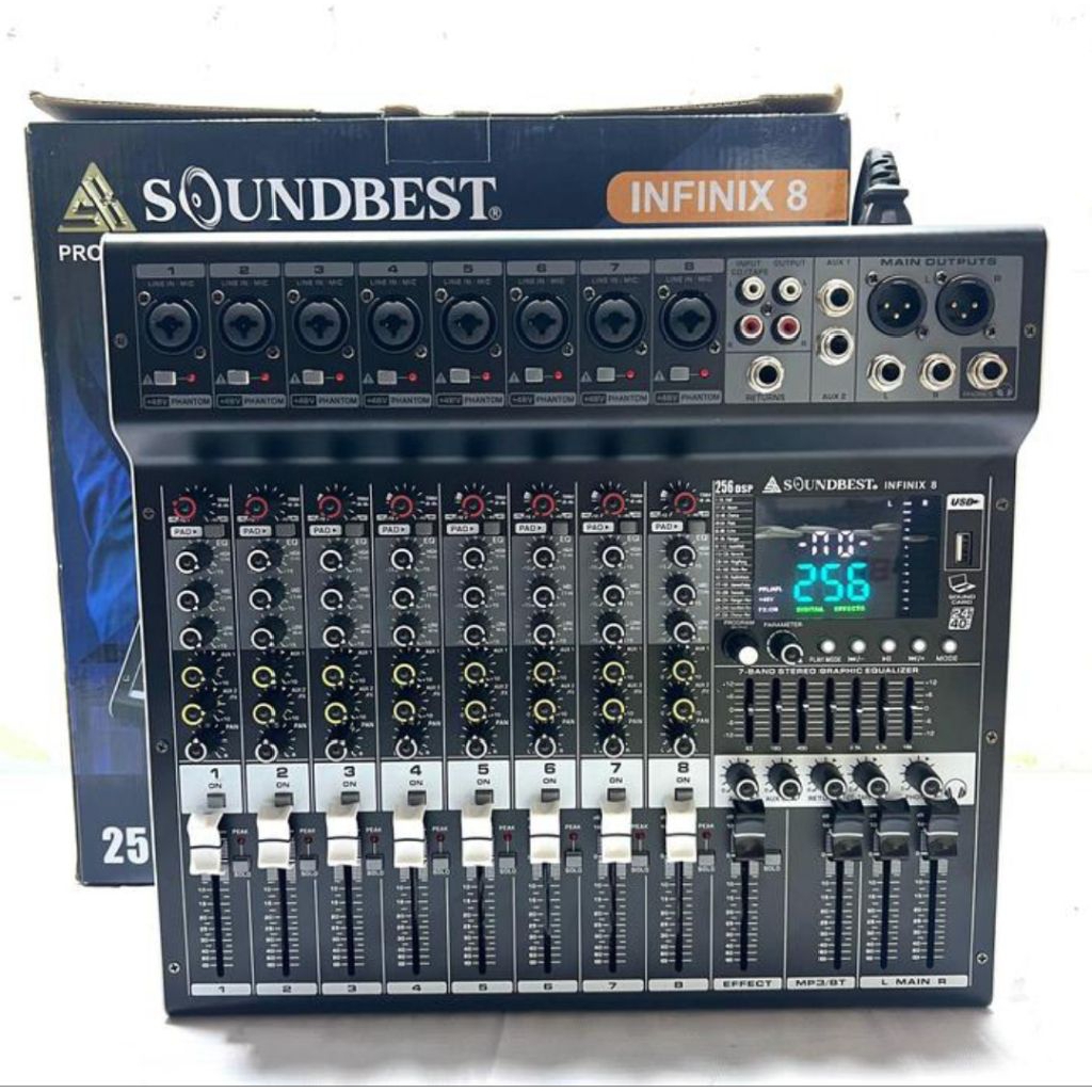 POWER MIXER SOUNDBEST INFINIX 8 (8 CHANEL) POWER MIXER SOUNDBEST 8 CHANNEL