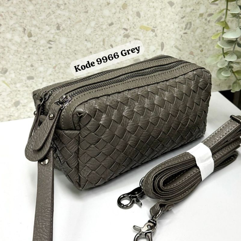 Tas Selempang Handbag Wanita 9966 Tabung Free tali Panjang 2 Ruang