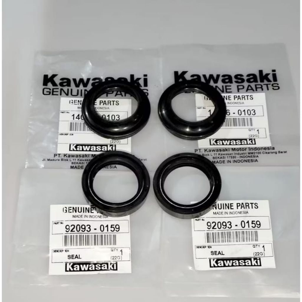 Seal Shock + Seal Tutup Abu Kawasaki Klx 150, Ninja 150 R RR, Dtracker 150