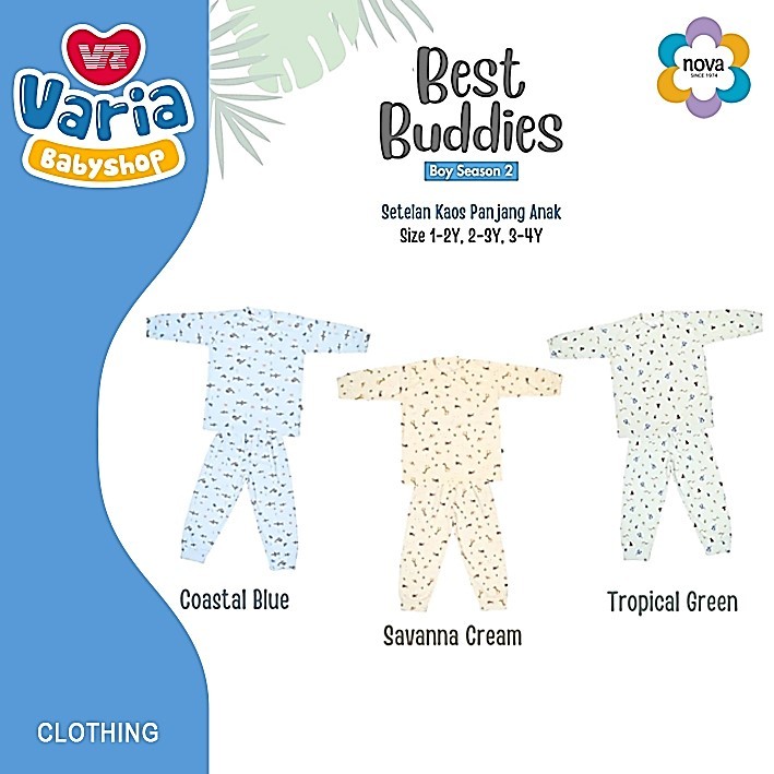 NOVA OBLONG PANJANG CELANA PANJANG / BAJU PANJANG / PIYAMA PANJANG ANAK | NOVA BABY