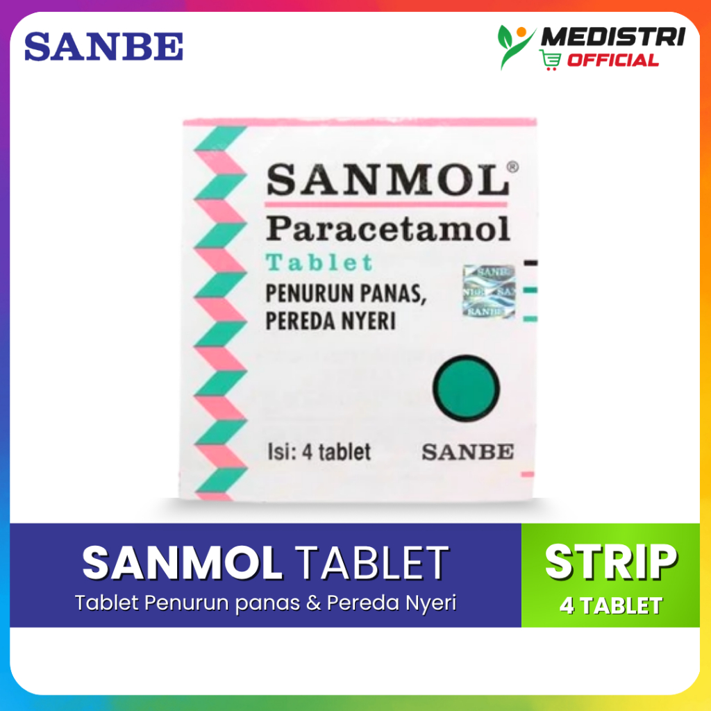 Sanmol Tablet Strip Paracetamol 500mg Mengatasi Demam Penurun Panas Dewasa Anak