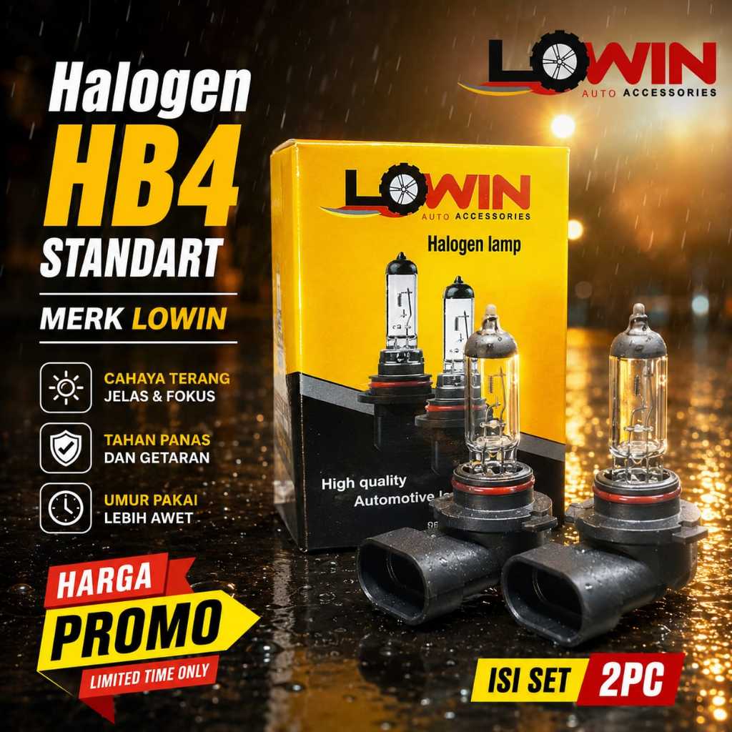 GLX2 * LOWIN Bohlam Lampu Halogen - H3 H4 H7 H11 HB4 - Harga 2pcs